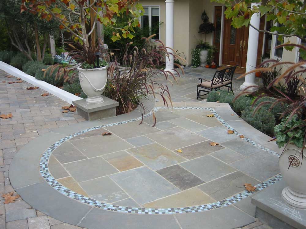 Masonry Tom Ralston Concrete Border That Meandered Throughout The Connecticut Bluestone Patio And Porch Area Result Is A Serene Peaceful Setting Appropriate For Meditation